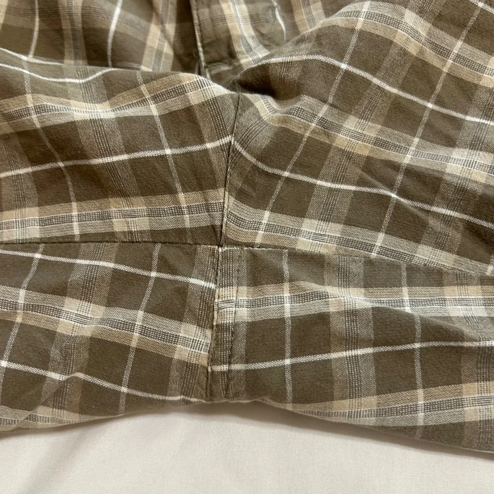 Covington‎ Mens Brown Plaid Cotton Shorts Size 38 Flat Front Casual Summer Tan